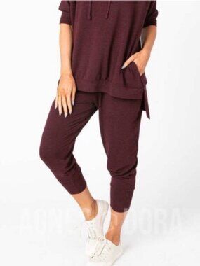 Agnes & Dora Everyday Jogger Burgundy Wine Pants NWT Various Sizes